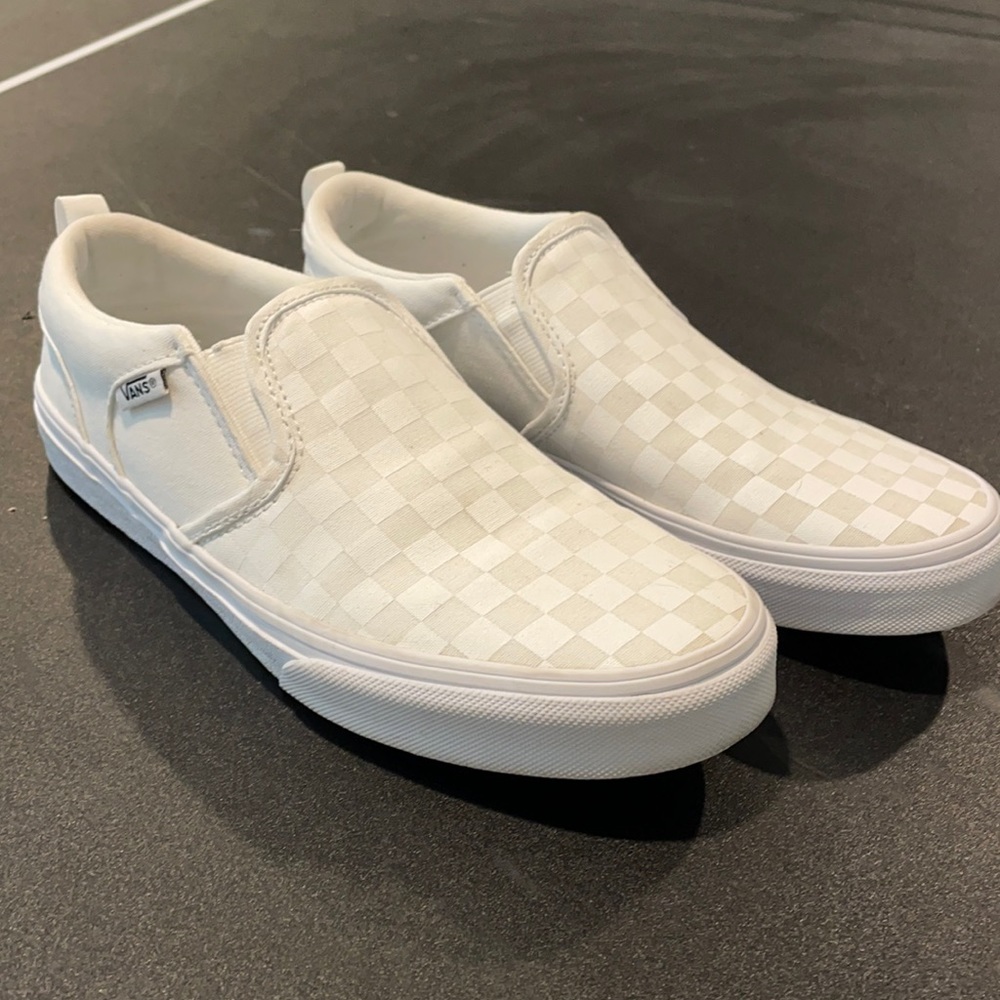 Vans White Shoes (Kids' Asher Slip On Sneaker)